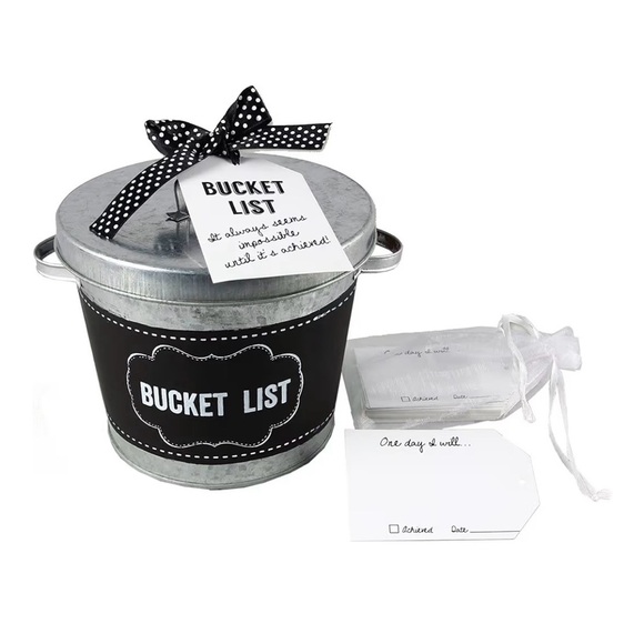 None Other - Bucket List Tin with Black Chalkboard & “one day I will cards” included. NWT.